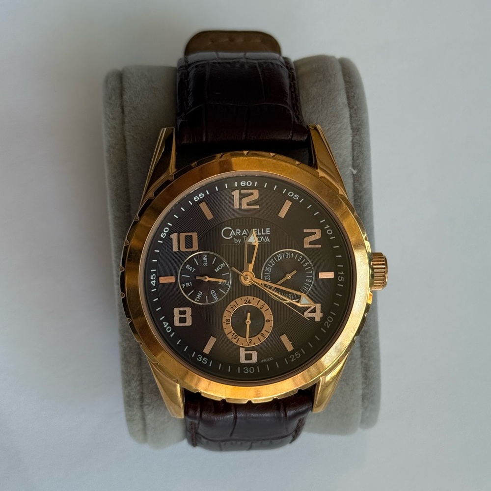 Caravelle by Bulova Gold and Brown Watch